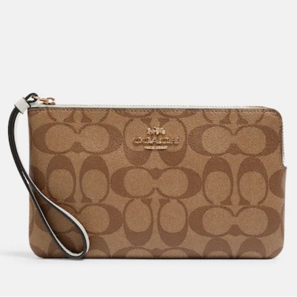 Coach Handbags - Coach Large Wristlet Signature Canvas